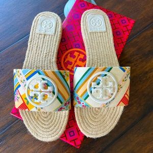 Never Worn-Tory Burch Slides Sandals Benton Espadrille Slide Women’s Size 9-
